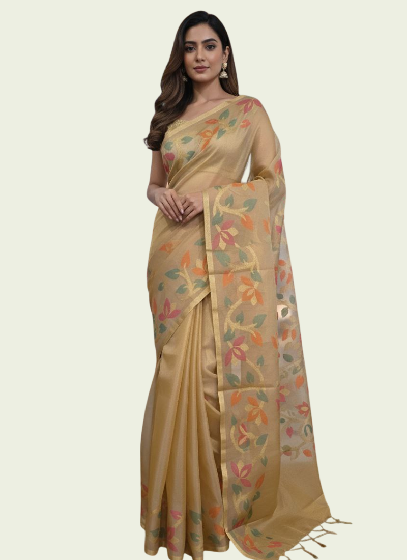 Banarasi Organza Tissue Saree - festive Banarasi saree