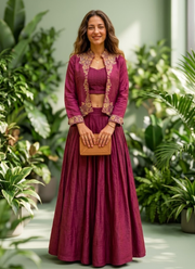 Designer Indo‑Western Jacket Lehenga Set 1