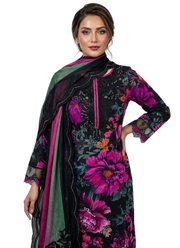 Pakistani Lawn Cotton Salwar Kameez with Chiffon Dupatta 7