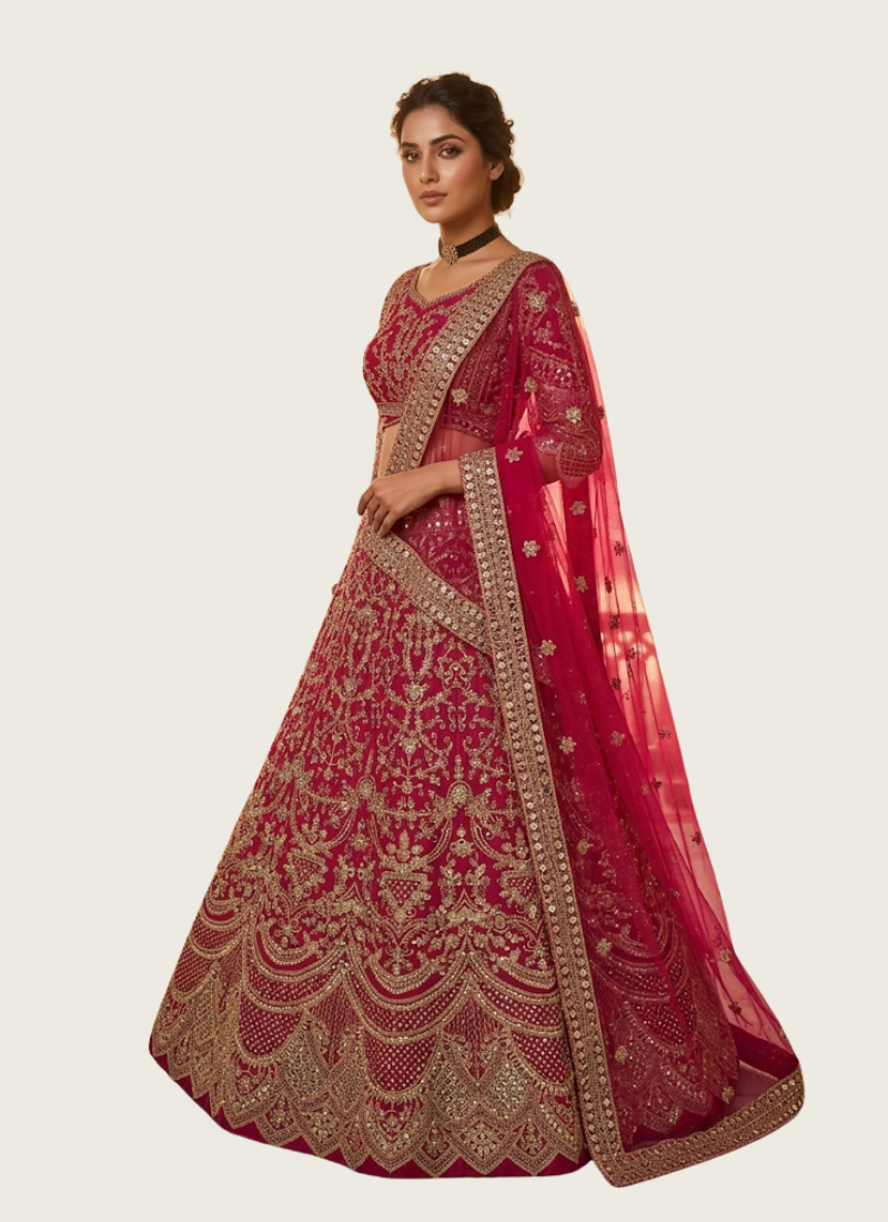 Butterfly Net Lehenga Choli with Sequin Embroidery