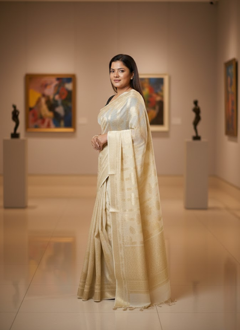 Banarasi Viscose Georgette Saree – Handwoven Designer Elegance