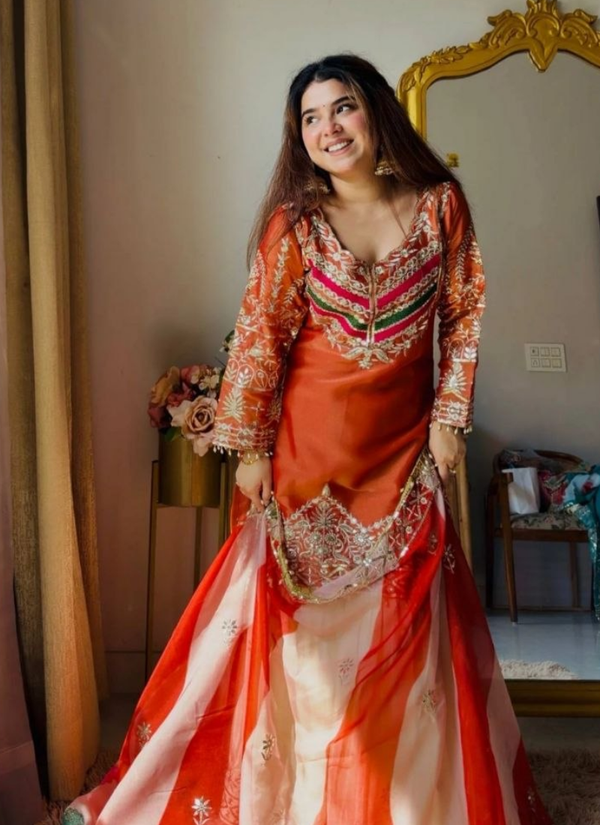 Viscose Satin Silk Kurta Set with Dupatta – Embroidery & Lace, Indian party wear dresses Australia