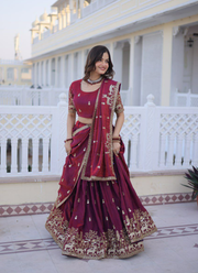 Fendi Silk Lehenga Choli with Designer Dupatta 3