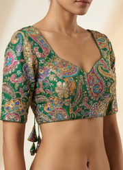 Crape Silk Women’s Blouse with Heavy Position Work & Back‑Open Design 8