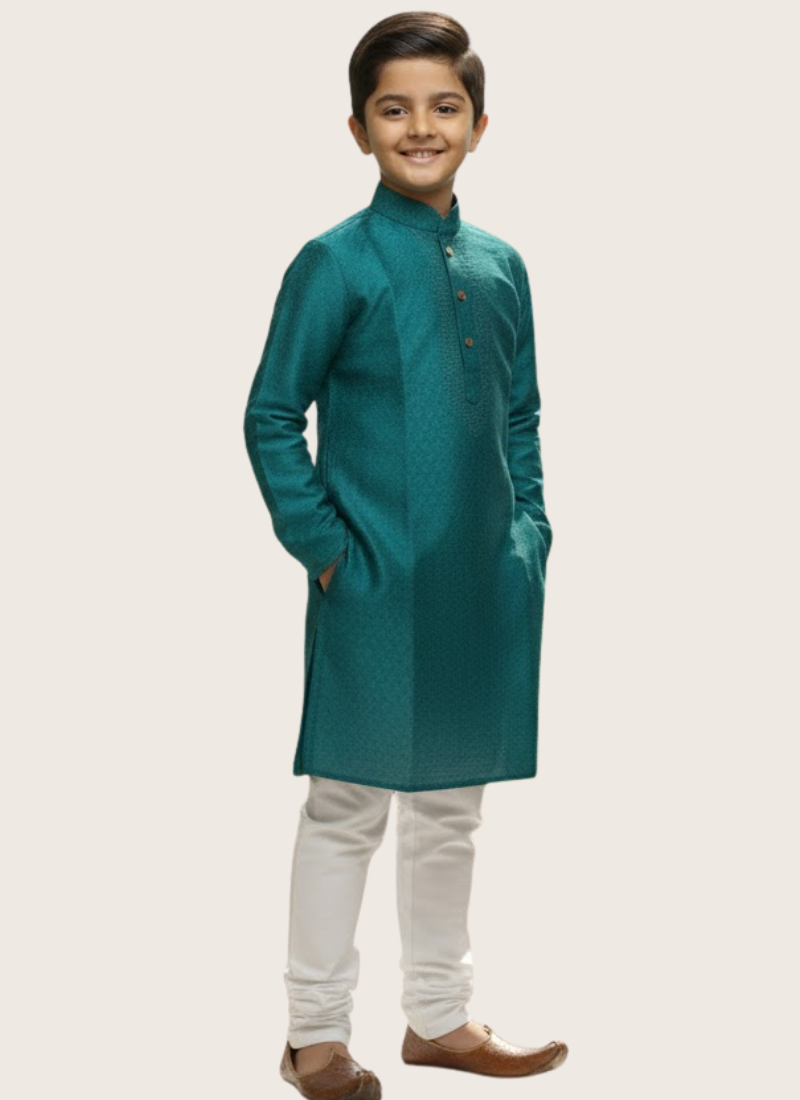 Sea Green Kids Kurta Pajama Set – Festive Ethnic Wear
