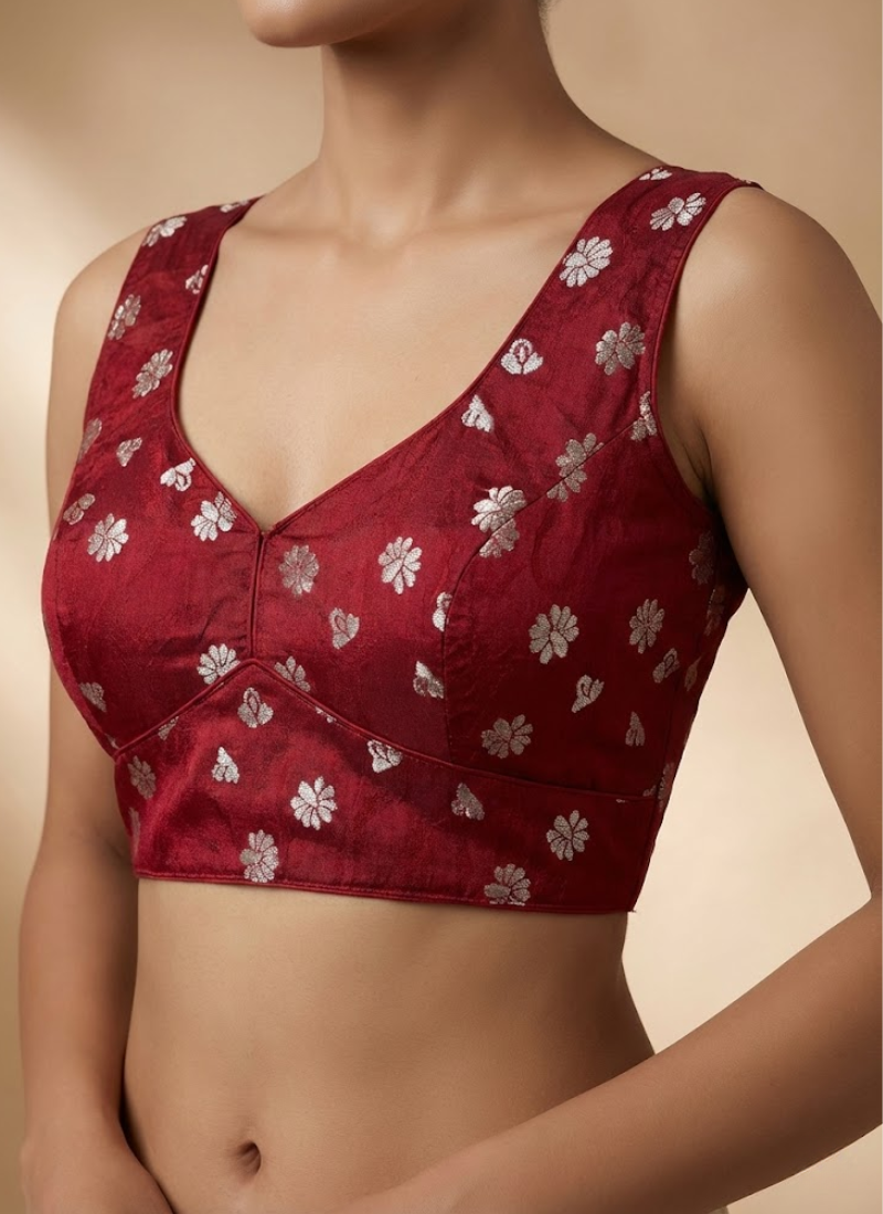 Cosmos Viscose Jequard Silk Women’s Blouse with Heavy Partywear Design