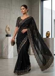 Pure Fandy Satin Silk Saree | Designer Indian Traditional Wear Online Australia 1