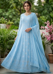 Pearl Chikankari Viscose Suit Set | Indian Designer Salwar Suit Online Australia 5