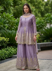 Fandy Silk Kurta Palazzo Set with Mirror Work 7
