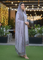 Grey Organza Salwar Suit – Dazzling Mirror Work 5