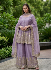 Fandy Silk Kurta Palazzo Set with Mirror Work 20