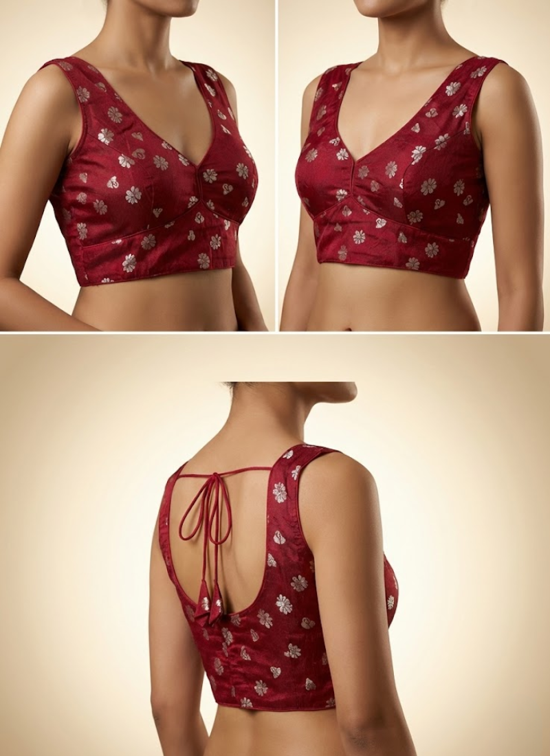 Cosmos Viscose Jequard Silk Women’s Blouse with Heavy Partywear Design