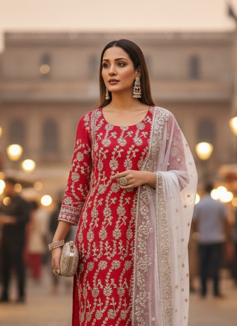 Pakistani Chiffon Gota Patti Suit – Elegant Ethnic Wear for Women