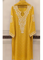 Mul Chanderi Chikankari Suit Set 29