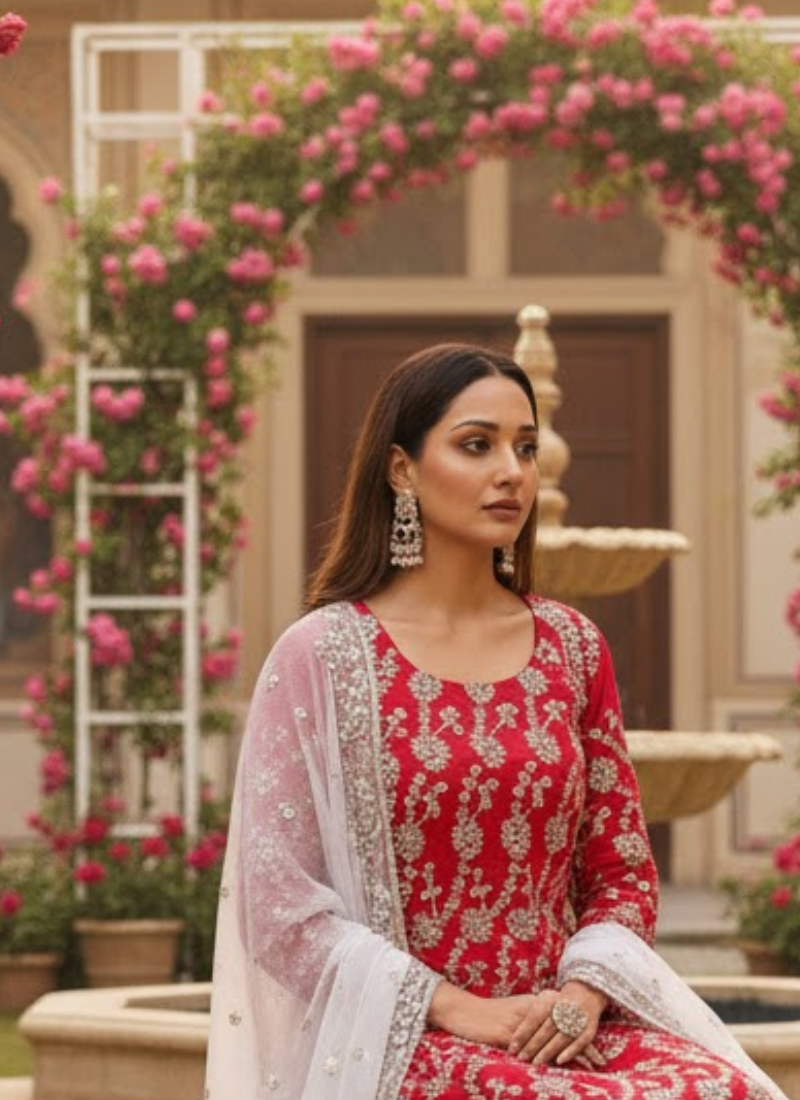 Pakistani Chiffon Gota Patti Suit – Elegant Ethnic Wear for Women