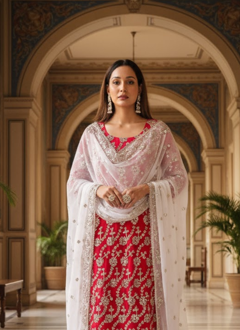 Pakistani Chiffon Gota Patti Suit – Elegant Ethnic Wear for Women