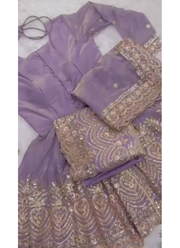 Fandy Silk Kurta Palazzo Set with Mirror Work 22