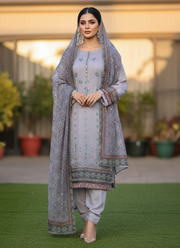 Grey Organza Salwar Suit – Dazzling Mirror Work 3