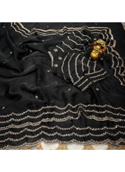 Pure Fandy Satin Silk Saree | Designer Indian Traditional Wear Online Australia 2