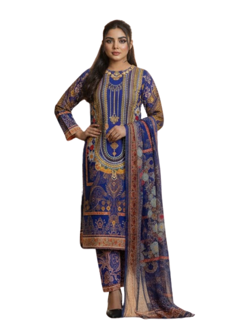 Purple Crepe Silk Salwar Suit – Elegant Pearl Work