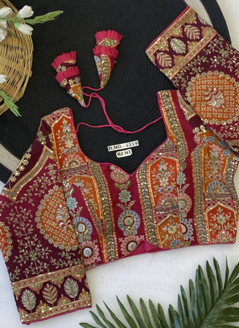 Partywear Women’s Blouse with Premium Padding & Back‑Open Design