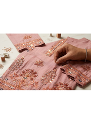 Girls Embroidered Chiffon Midi Shirt Set – 3 Piece Party Wear Outfit 3