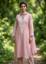 Mul Chanderi Chikankari Suit Set 16