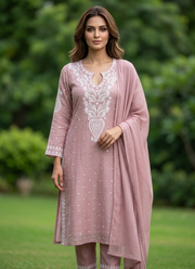 Mul Chanderi Chikankari Suit Set 32