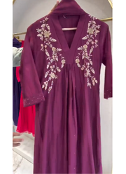 Mul Chanderi Kurta Pant Dupatta Set 26