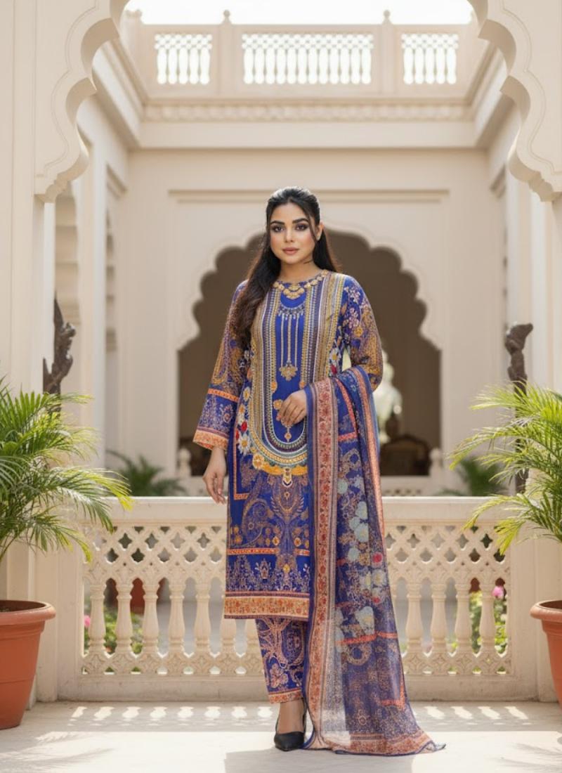 Purple Crepe Silk Salwar Suit – Elegant Pearl Work