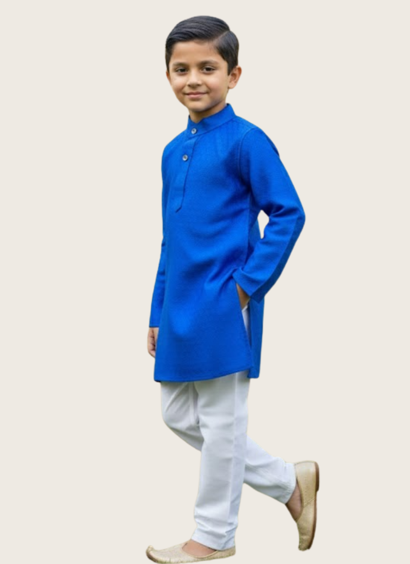Royal Blue Kids Kurta Pajama Set – Elegant Ethnic Wear