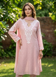 Mul Chanderi Chikankari Suit Set 34