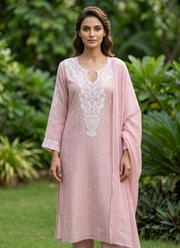 Mul Chanderi Chikankari Suit Set 35