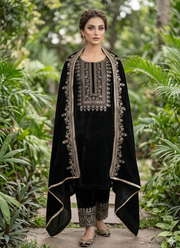 Velvet Embroidered Salwar Suit 1