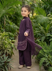 Girl’s 3‑Piece Embroidered Cotton Midi Shirt Set 2