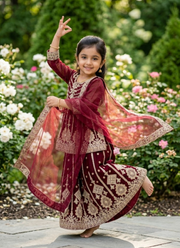 Baby Girl’s Net Lehenga – Embroidery Work 4