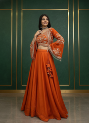 Chinon Lehenga Choli with Embroidered Jacket 2