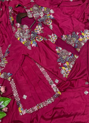 Party Jacket Saree – Heavy Crepe Satin Embroidery, Bollywood Designer Saree Online Australia 4