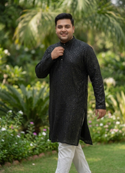 Plus Size Men's Lucknowi Kurta Pyjama Set 3
