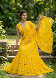 Soft Georgette Lehenga Saree – Digital Print, Ready to Wear 2