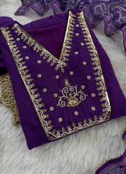 Dark Wine Chanderi Cotton Anarkali Gown with Taby Silk Dupatta 3
