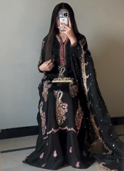 Heavy Chinon Palazzo Suit with Sequins Embroidery + Dupatta 3