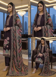 Silk Salwar Suit – Hand Embroidery with Chiffon Dupatta 7