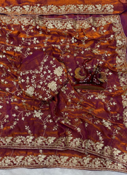 Space Silk Saree with Sequin & Zari Embroidery & Matching Blouse 10