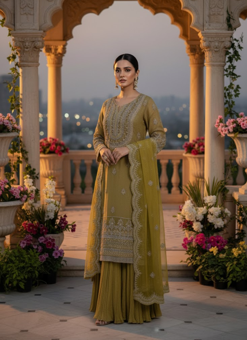 Pakistani Salwar Suit – Vibrant Yellow Elegance