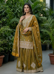 Fendi Chiffon Sharara Set with Dupatta 5