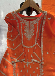 Sharara Suit in Chinon Silk with Thread & Sequins Embroidery + Dupatta 6