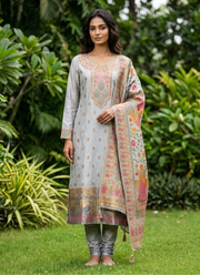 Pure Kani Silk Salwar Suit – Handwoven Rich Work | Artisan Indian Ethnic Fashion 3