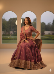 YSL Silk Lehenga Choli with Zari &amp; Sequin Work 3
