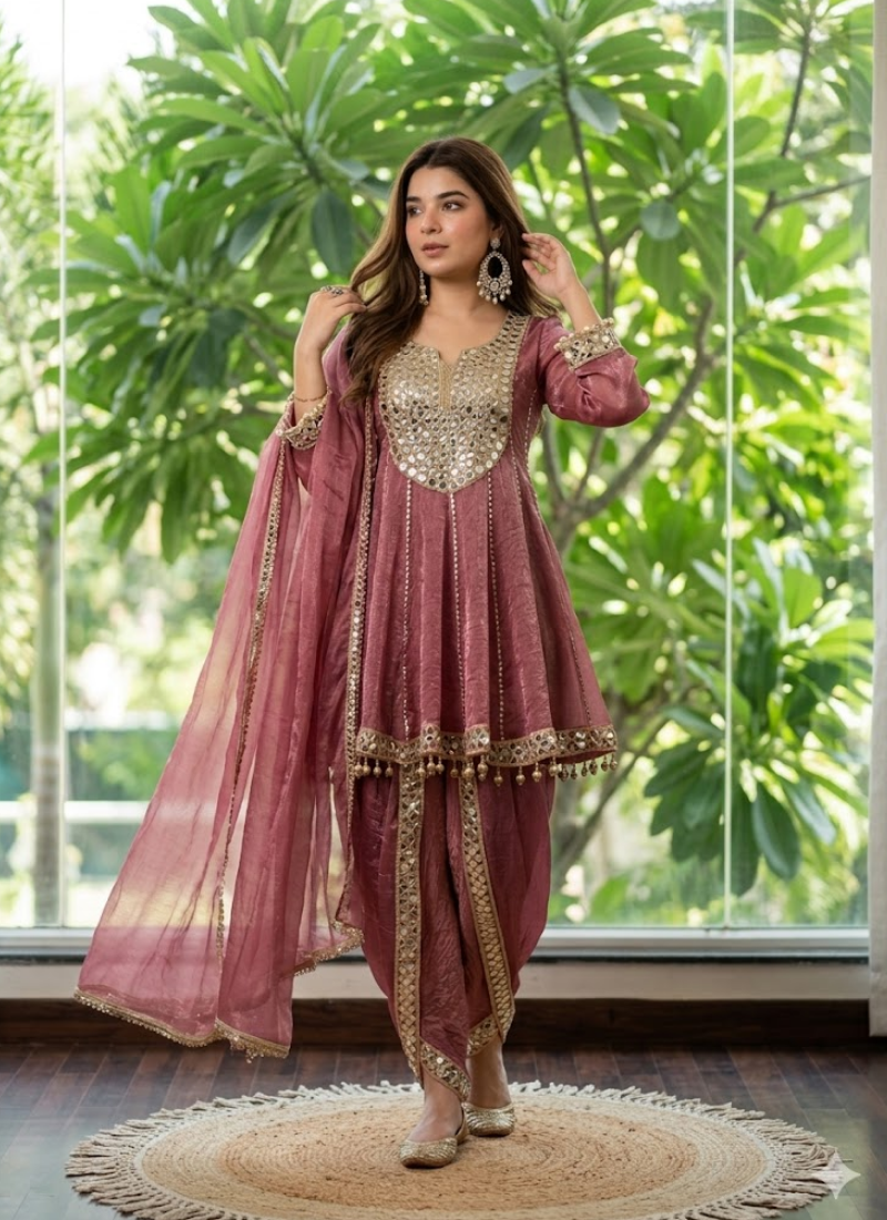 Gold Crush Kurta Set with Dupatta